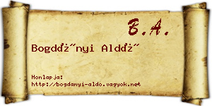 Bogdányi Aldó névjegykártya